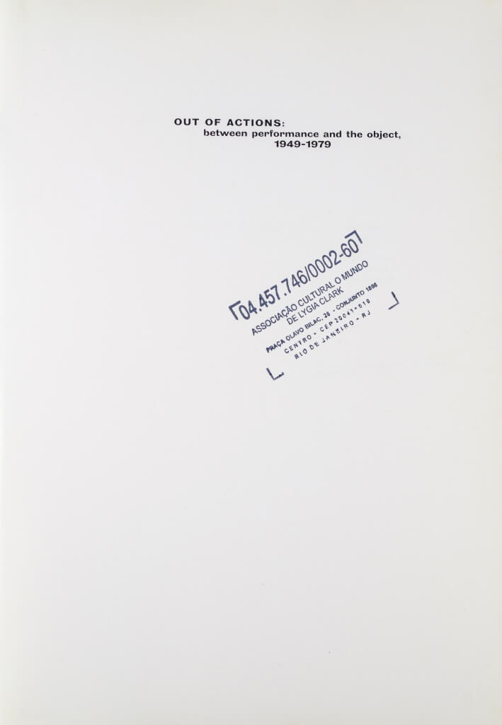 Out of actions: between performance and the object, 1949-1979 | Acervo ...