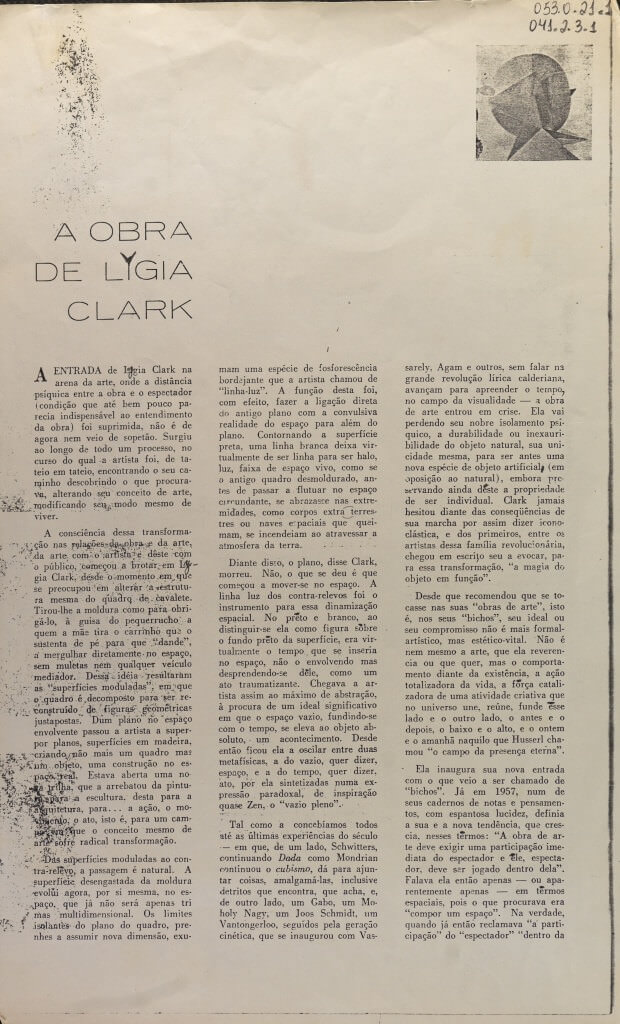 Pisando em Lygia Clark, Acervo